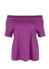 TRIANGLE, Damen Off Shoulder-Shirt mit Stitchings, Lila