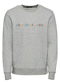 Scotch & Soda SCOTCH & SODA, Herren Sweatshirt 'Classic crewneck sweat with Scotch logo embroidery', Hellgrau