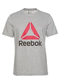 Reebok, Herren T-Shirt, Graumeliert / Hellrot / Schwarz