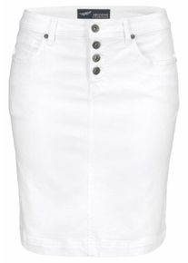 Arizona, Damen Jeansrock mit Knopfleiste, Weiß