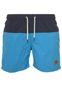 Urban Classics, Herren Shorts 'Block Swim', Neonblau / Dunkelblau