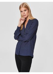 Selected Femme, Damen Hemd, Blau / Hellgelb