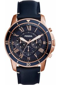 Fossil, Herren Quarzuhr 'GRANT SPORT, FS5237', Navy / Rosegold