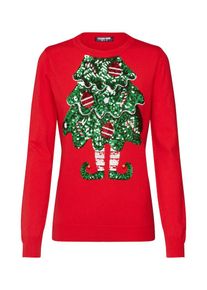 Fashion Union, Damen Pullover, Gr&uuml;n / Rot