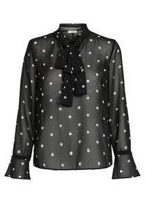 Pieces, Damen Bluse, Schwarz / Wei&szlig;