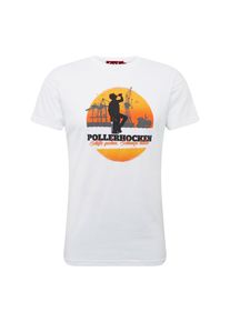 Derbe, Herren Shirt 'Pollerhocken', Dunkelorange / Weiß