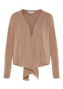 Noisy may, Damen Drapierter Strick-Cardigan, Beige