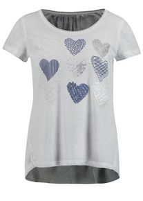 Taifun, Damen T-Shirt, Dunkelblau / Grau