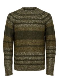 Only & Sons Only & Sons, Herren Strickpullover, Braun / Oliv / Schwarz