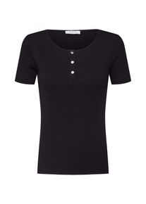 Pieces, Damen Shirt 'PCRAKEL SS BUTTON TOP D2D', Schwarz