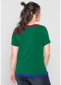 sheego Casual, Damen T-Shirt, Blau / Grün / Rot