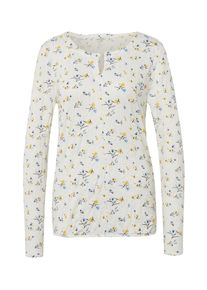 Tom Tailor, Damen Langarmshirt, Himmelblau / Gelb / Weiß