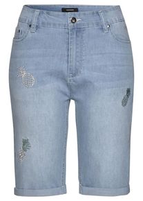 NAVIGAZIONE, Damen Jeansbermuda, Hellblau