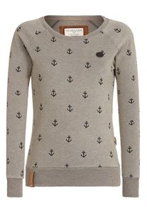 Naketano, Damen Sweatshirt 'Love Is A Trip', Taupe / Schwarz