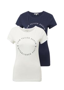 Tom Tailor Denim, Damen T-Shirt, Navy / Weiß
