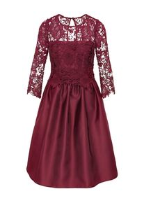 Apart, Damen Abendkleid mit Spitze und Taft, Rotviolett