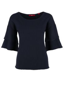 s.Oliver RED LABEL, Damen Pullover mit Volant&auml;rmeln, Nachtblau