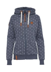 Naketano, Damen Sweatjacke 'Brazzo Ankerdizzel', Indigo / Wei&szlig;
