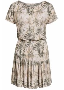 Khujo, Damen Kleid 'Pendara', Beige / Dunkelgr&uuml;n