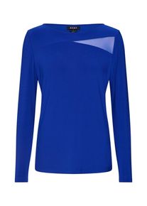 DKNY, Damen Shirt 'L/S BOAT NECK TOP W/ MESH DETAILS', Blau
