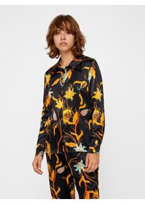 POSTYR, Damen Hemd, Hellblau / Gelb / Orange / Schwarz