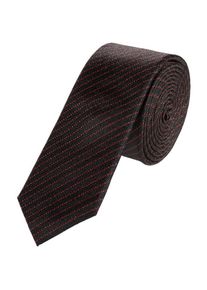 s.Oliver BLACK LABEL, Herren Gestreifte Krawatte, Dunkelbraun / Rot