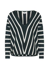 Only, Damen Pullover 'AYA', Tanne / Wei&szlig;