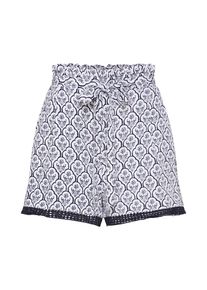 Only, Damen Shorts 'SUNSET', Blau / Naturwei&szlig;