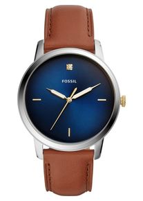Fossil, Herren Uhr, Dunkelblau / Cognac