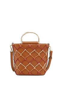Mango, Damen Tasche 'Coucou', Beige / Braun / Apricot / Pitaya