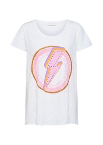 Rich & Royal Rich & Royal, Damen Shirt 'Candy Club', Orange / Pink / Wei&szlig;