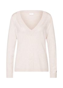 Vila, Damen Pullover 'VIFLARY KNIT POINTELLE L/S TOP', Beige