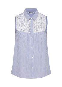 ABOUT YOU, Damen Top 'Claudia', Blau / Weiß