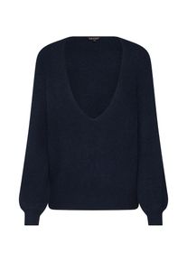 Review, Damen Pullover 'CORE V RIB D-STRICK', Dunkelblau