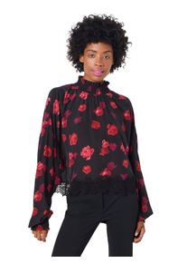 The Kooples Sport, Damen Bluse, Rot / Schwarz