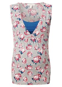 Esprit Maternity, Damen Still-Schlaftop, Blau / Graumeliert / Rostrot