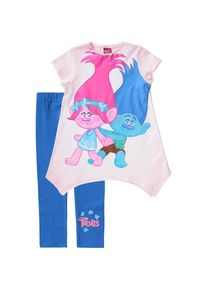 Trolls, Mädchen Set Jerseykleid + Leggings, Blau / Rosa