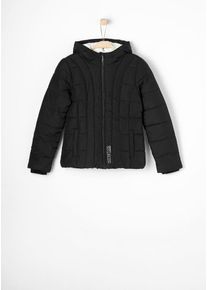 s.Oliver Junior, Mädchen Jacke mit Teddyfell-Futter, Schwarz