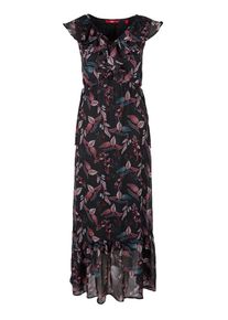 s.Oliver RED LABEL, Damen Chiffonkleid, Schwarz