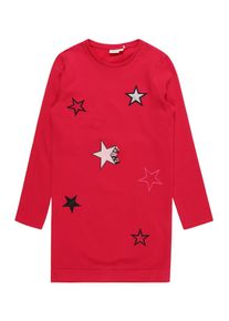 name it, Mädchen Kleid 'NKFSOMMER LS SWEAT DRESS BRU', Hellbeige / Cranberry / Schwarz / Silber