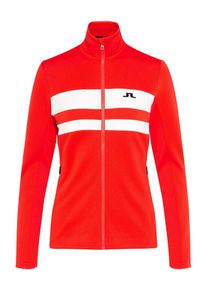 J. Lindeberg J.Lindeberg, Damen Jacke 'Sitkin Striped Tech J.', Hellrot / Wei&szlig;