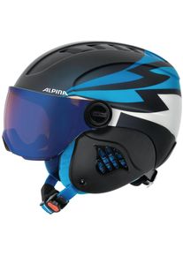 Alpina, Damen Skihelm 'Carat Le Visor HM', Blau / Schwarz / Wei&szlig;