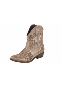 Heine, Damen Stiefelette mit Stickerei, Taupe