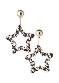 ABOUT YOU, Damen Ohrstecker 'Joline', Gold / Schwarz / Weiß