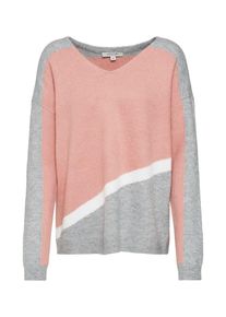 comma, Damen Strickpullover, Grau / Pink
