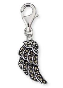 Engelsrufer, Damen Charm-Einh&auml;nger 'Fl&uuml;gel', Schwarz / Silber