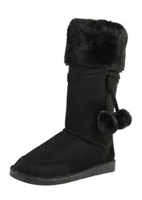 Lost Ink, Damen Stiefel 'MILLIE SIDE POM LONG', Schwarz