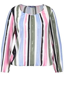 SAMOON, Damen Bluse, Khaki / Pink / Schwarz / Wei&szlig;