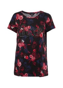 Tom Tailor, Damen T-Shirt 'Naomi Campbell', Blau / Rot / Schwarz
