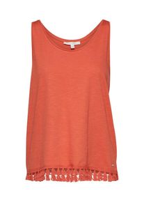 Tom Tailor Denim, Damen Top 'relaxed top with fringe hem', Hummer